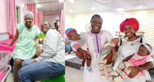 Congratulations are in order for a Nigerian man, Edegbo Enoch Bobby and his wife, Vivian Edegbo, as they welcome triplets after 15 years of waiting.