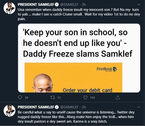  Samklef tells 