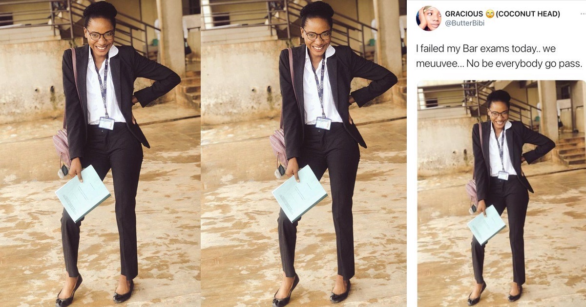 In a bid to trend, Nigerian Lady falsely claims she failed her bar exams.