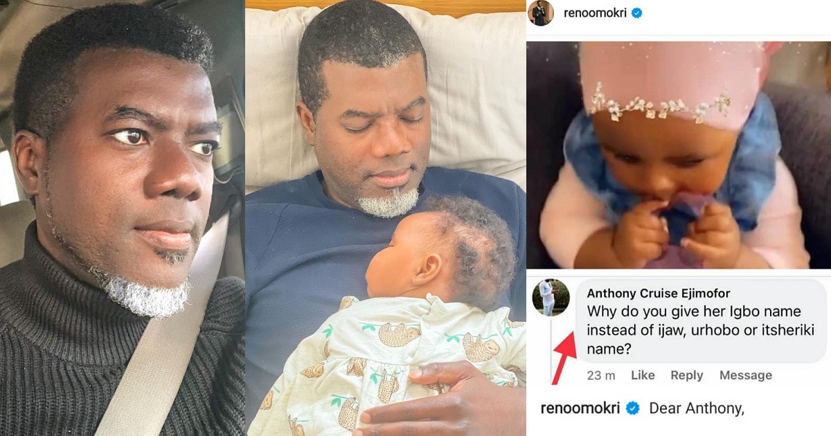 Between Reno Omokri and an IG user who questioned him for giving his daughter an Igbo name