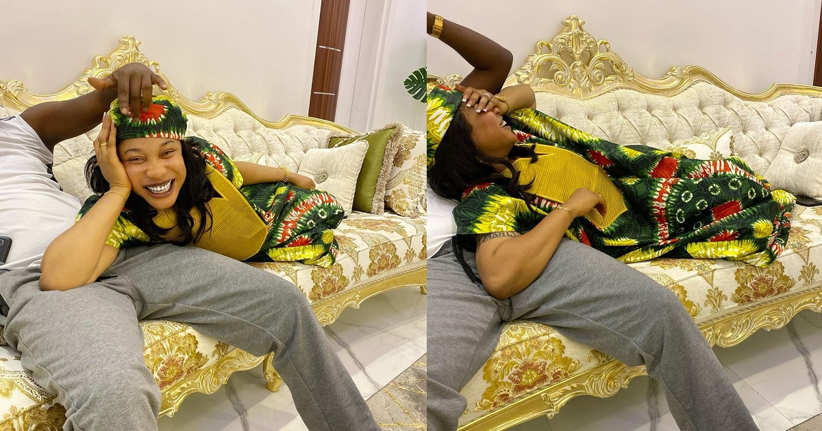 “What God cannot do does not exist” – Tonto Dikeh writes as she shares loved-up photos with new lover