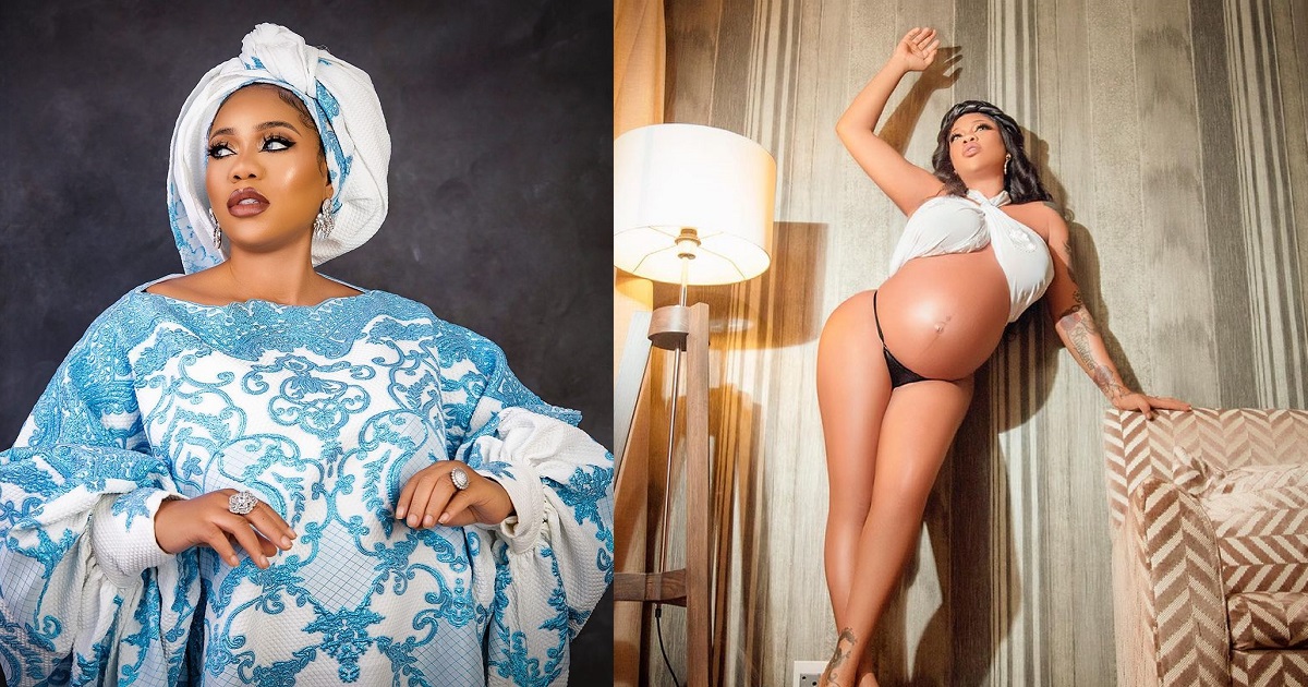 Toyin Lawani flaunts baby bump, asks fans for suitable name for her unborn child