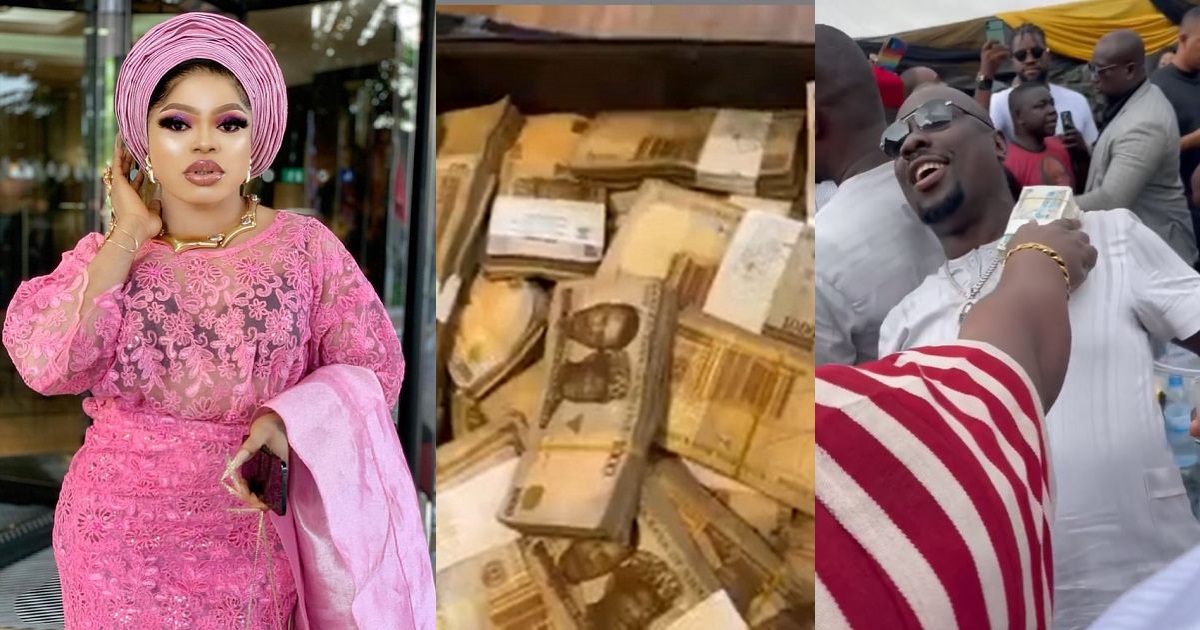 “You don’t know how much I worth” – Bobrisky brags, shows off N3M Cash as he blasts fans mocking him for missing Obi Cubana’s mum’s burial in Oba (video)