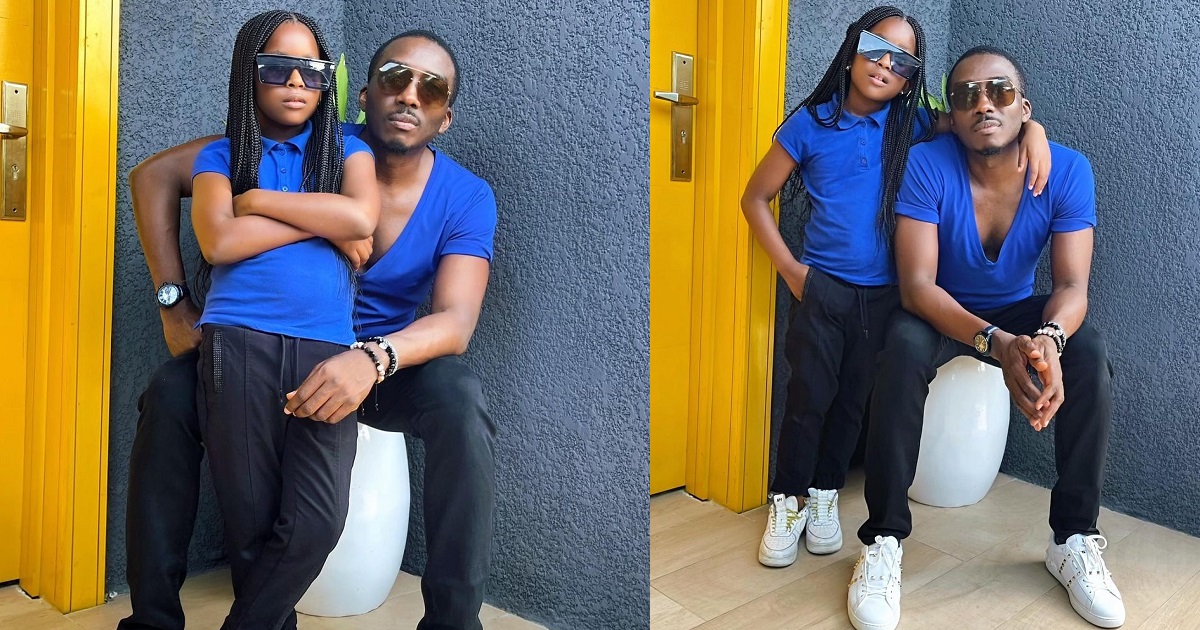 “I never wanted a girl child” – Bovi reveals as he poses with his daughter in matching outfits