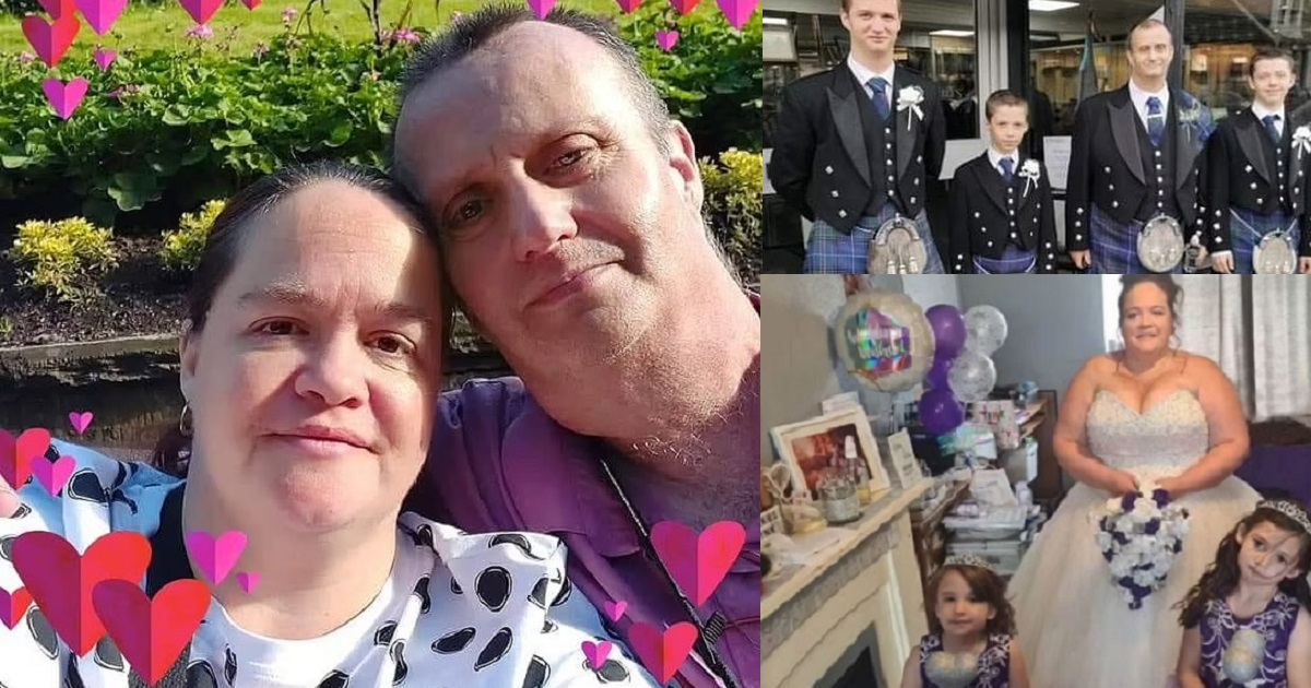 Groom with terminal cancer collapses and dies at the altar as his bride walks down the aisle with their son