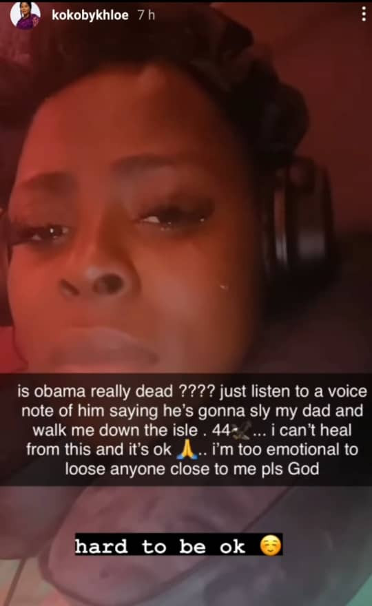 “You held my hands while I got my implants” – BBNaija’s Khloe breaks down in tears as she mourns Obama DMW