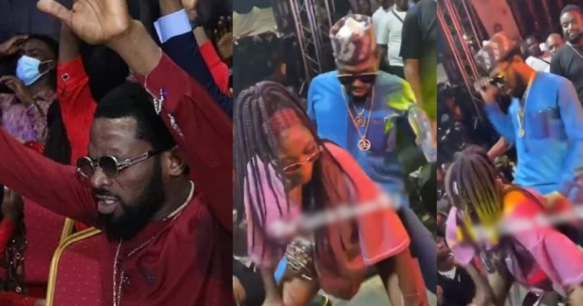 “Thought he was born again” – Fans reacts as Dbanj rocks lady while performing at Obi Cubana’s mums burial last night (video)