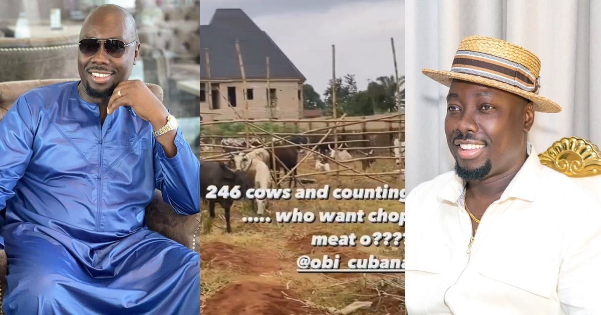 Obi Cubana receives 246 cows from his friends for his mum’s funeral this weekend
