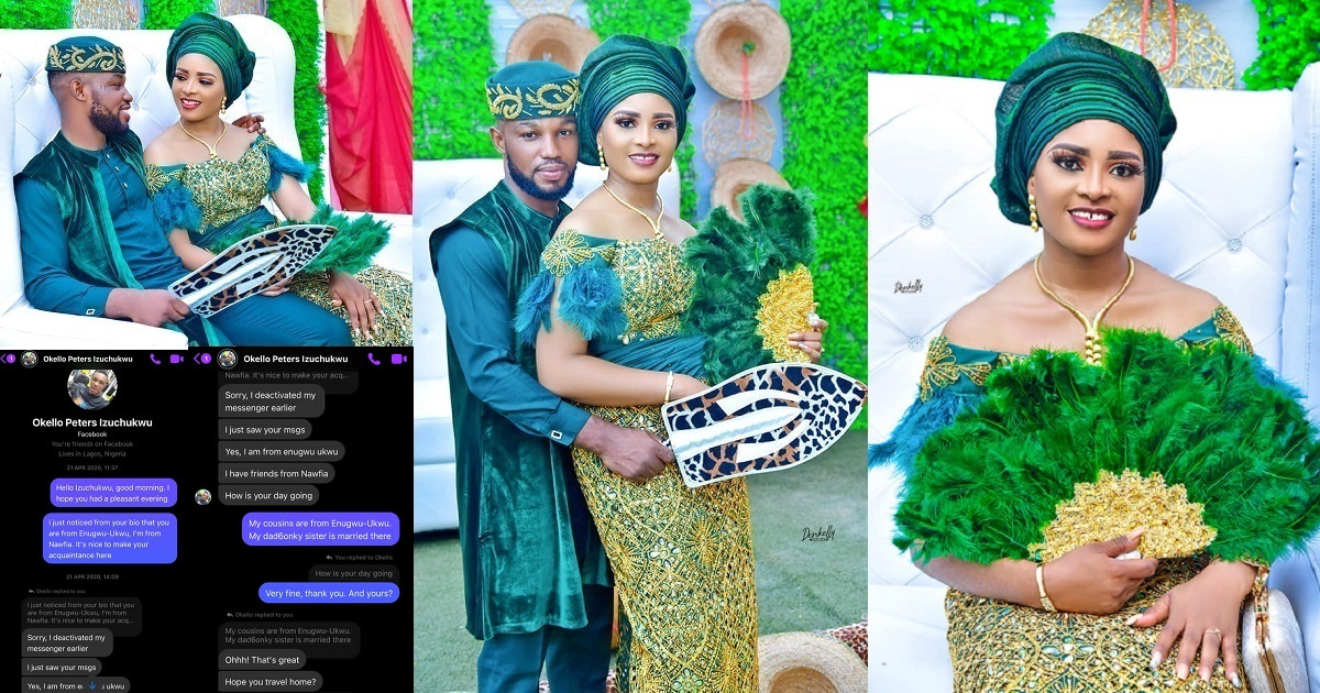 Lady who texted a Nigerian Guy on Facebook first gets married to him (screenshots)