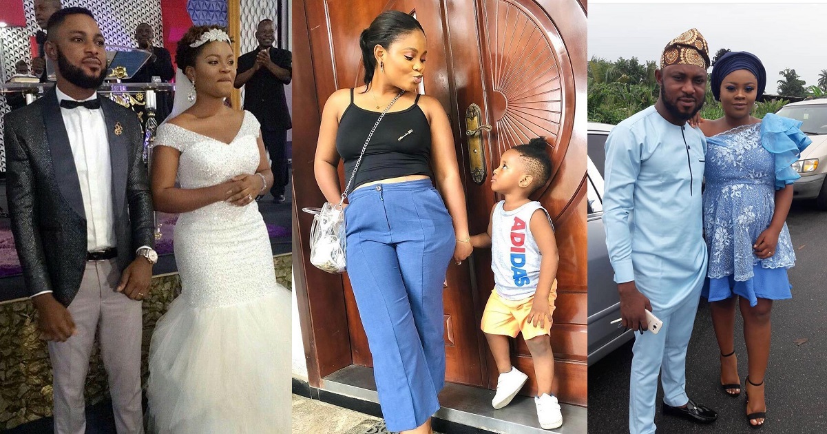 #BBNaija : Cute photos of Tega with her husband, and son.