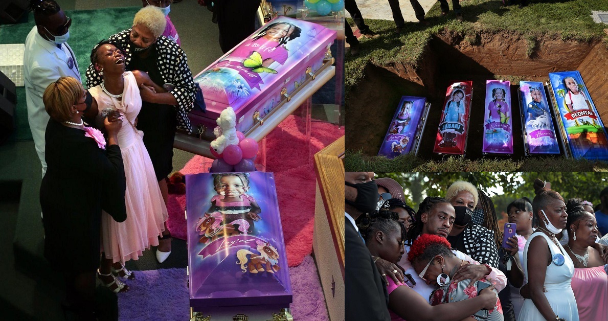 5 children who died in fire accident buried amidst tears. (video/photos)