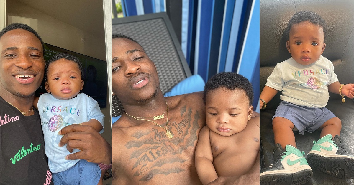 “Daddy’s look alike. So much resemblance” – Fans gush over adorable photos of actor, Alesh Sanni and his six-months-old son (Photos)