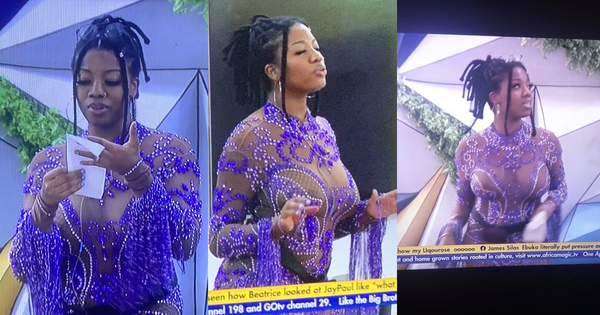 #BBNaija: Angel’s father applauds her see-through outfit (Photos)
