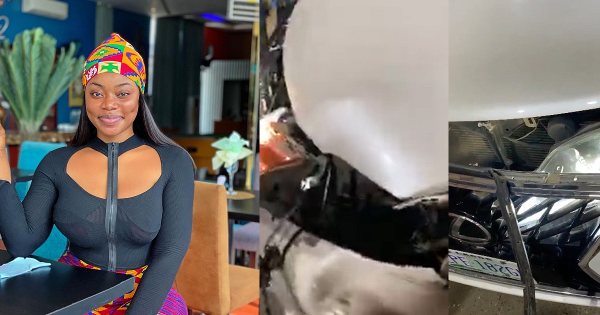 Skit Maker, Ash musy lucky to be alive after a truck rammed into her car (Video)