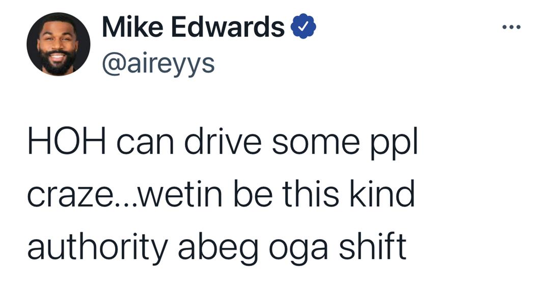 Mike Edwards on Pere BBNaija