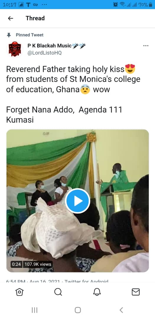 Video of Reverend giving female students “holy kiss” sparks outrage online