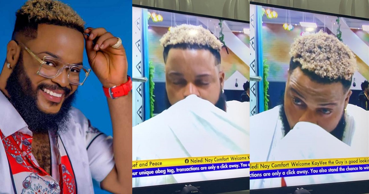 #BBNaija: “Thank you Jesus” – Whitemoney breaks down in tears after escaping eviction this week (Video)