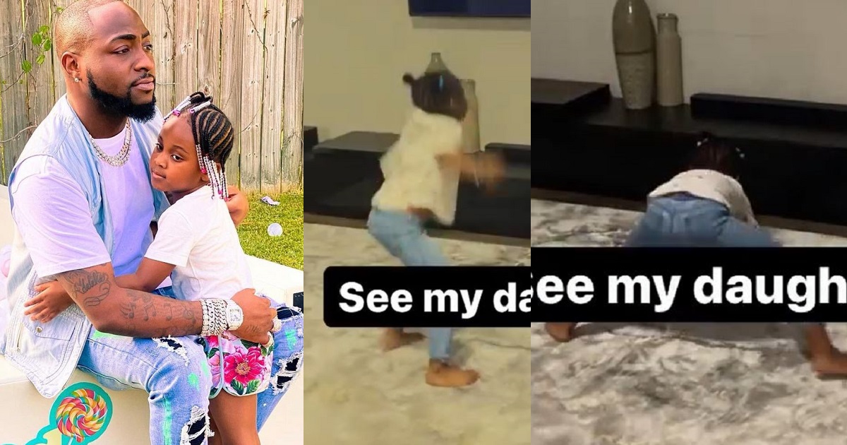 Davido’s reaction when he spotted his daughter, Hailey dancing to cardi B’s song (watch)