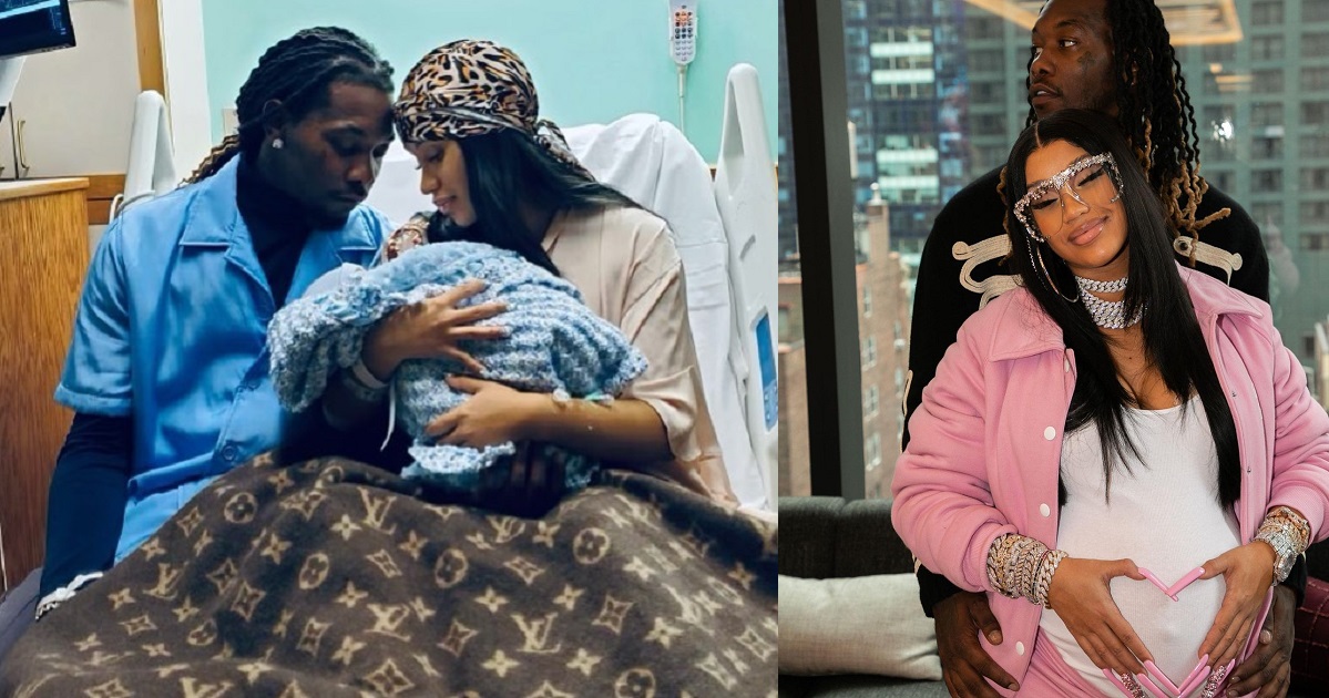 Rappers Cardi B and Offset welcome their second child, a son. (Photo)