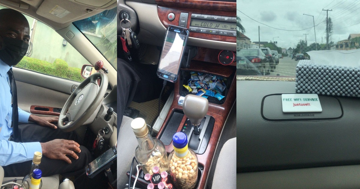 Cab driver rewarded with monetary gifts after impressing passenger with WiFi, refreshments (Photos)