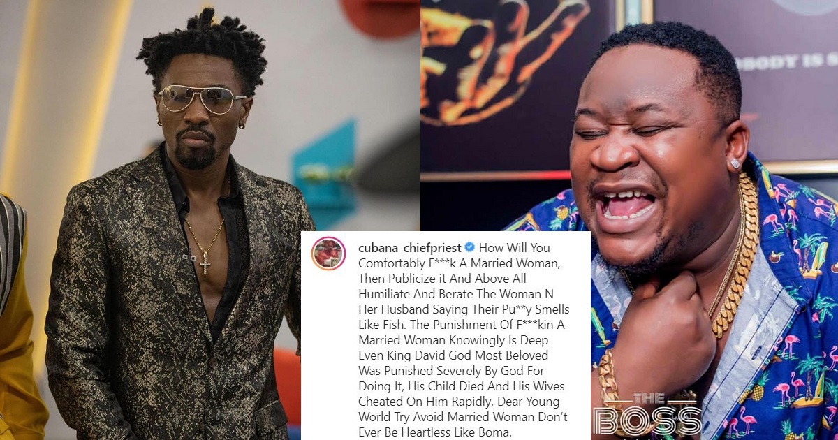#BBNaija: “Keep my name out of your mouth” – Boma knocks Cubana Chiefpriest over his comments on his relationship with Tega