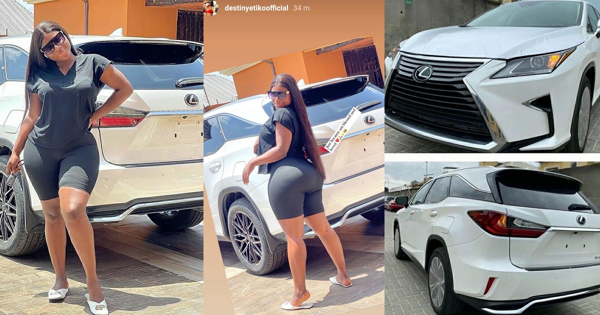 Nollywood actress, Destiny Etiko acquires another brand new SUV (Photos)