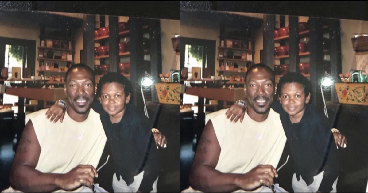Epic Throwback Photo of Osita Iheme (PawPaw) and Eddie Murphy.