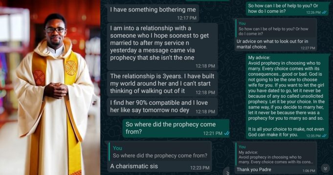 Fr. Kelvin Ugwu advises