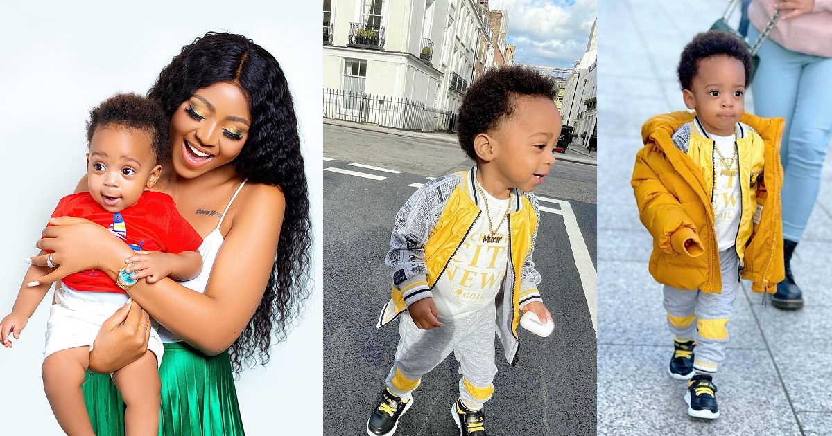 Actress, Regina Daniels shares lovely new photos of her son, Munir in London