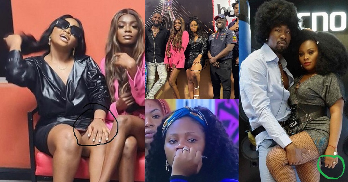 #BBBNaija: Reactions as Tega is spotted without her wedding ring during media tour (photos)