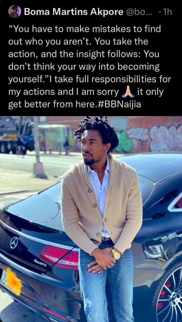 Boma BBNaija apology