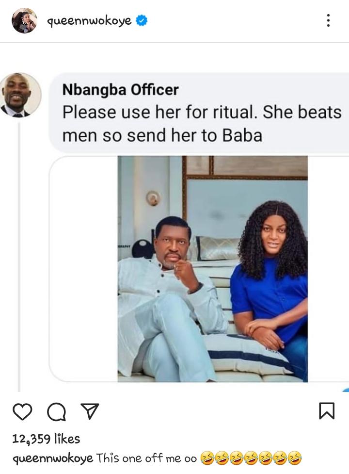 Queen Nwokoye reacts
