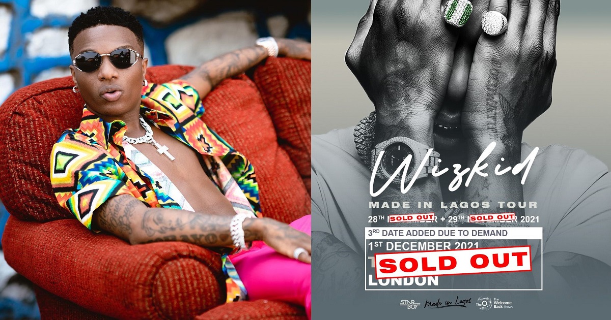 Singer, Wizkid sells out his 3rd O2 arena concert in just 35 minutes