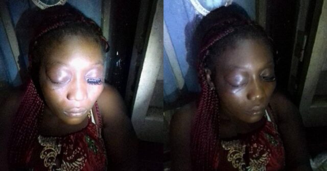 Woman beatene Young woman beaten