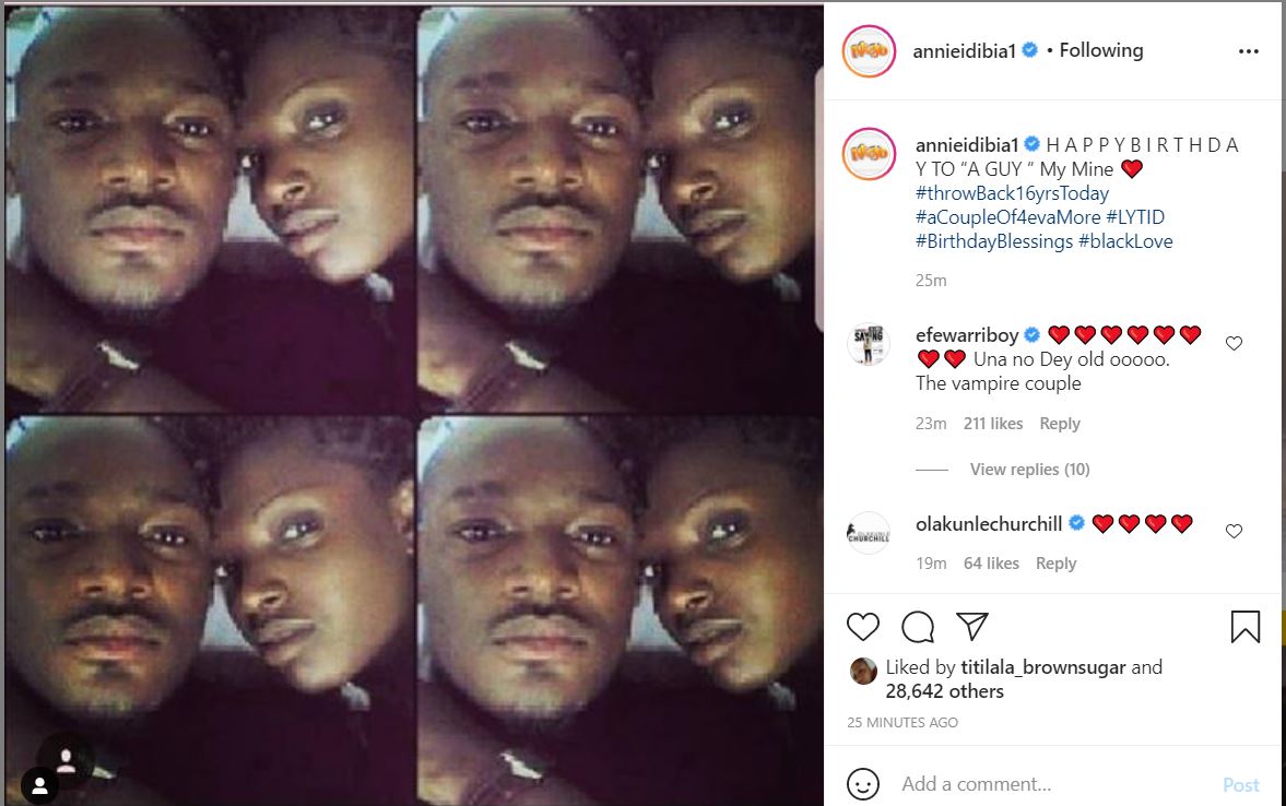 “Mine” – Actress, Annie Idibia celebrates husband, 2baba on his birthday 3 anh