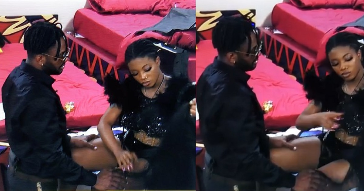 #BBNaija: Angel snubs Cross as he begs on his knees ahead of eviction (Video)