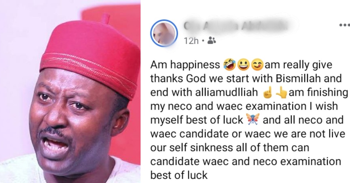 “Am happiness, am give thanks” – Secondary school student’s celebratory message after finishing WAEC exams has people wondering if he’ll pass
