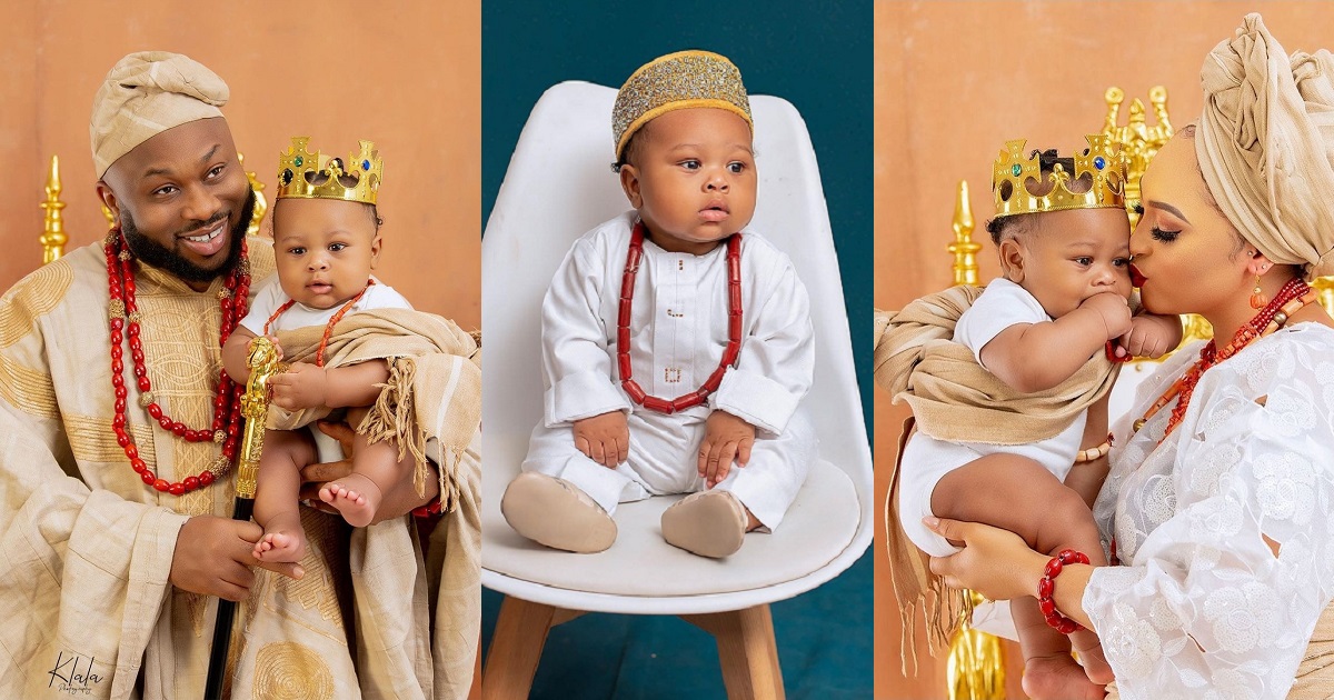 Olakunle Churchill and wife, Rosy Meurer finally unveil their baby’s face (photos)
