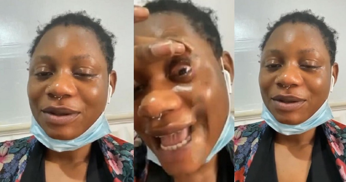 “Do away with contact lens” – Nigerian Lady warns, after losing one eye due to contact lens (video)