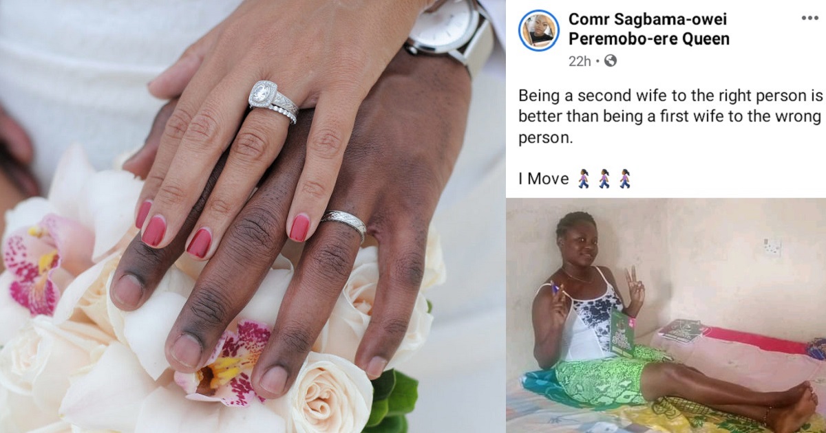 “Being a second wife to the right person is better than being a first wife to the wrong person” – Nigerian lady