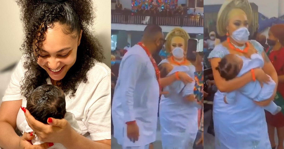 Olakunle Churchill and wife, Rosy Meurer dedicate their son in church (video)