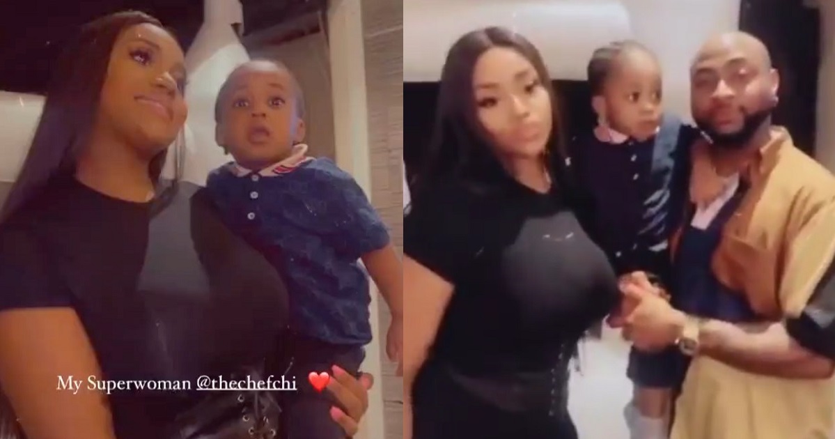 “Davido is a good father” – Fans rejoice as Davido and Chef Chioma come together to celebrate Ifeanyi’s 2nd birthday (Video)