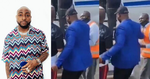 Davido's bodyguard shoved
