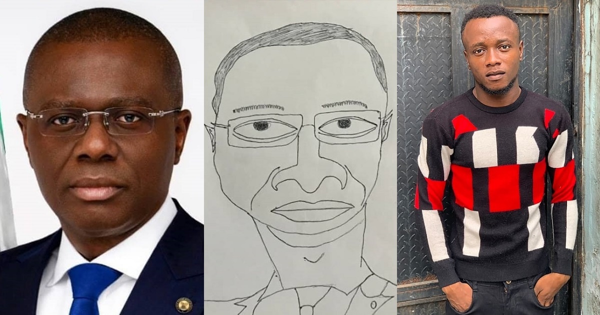 Gov. Sanwo-olu responds after an artiste drew a rare picture of him.
