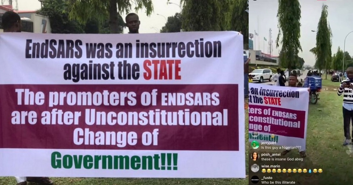 Pro-Government protesters stage Anti-EndSars protest at Unity Fountain, Abuja (video)