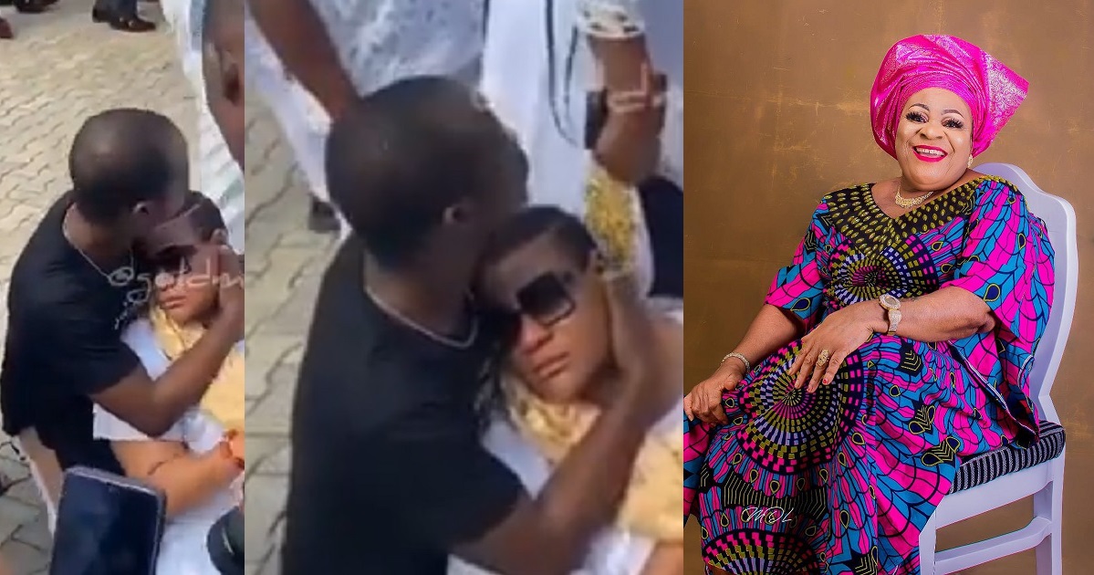Actress, Nkechi Blessing passes out during late mother’s burial (Video)