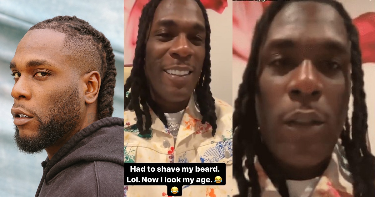 “Now I look my age” – Singer, Burna Boy says while flaunting new beardless looks (Video)