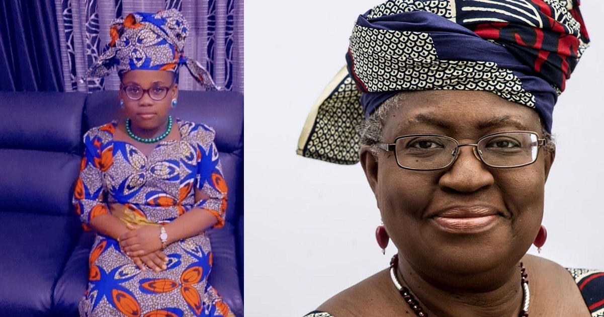 “I almost thought it was my younger self” – Dr. Ngozi Okonjo Iweala reacts to a photo of a little kid in her lookalike outfit (Photo)