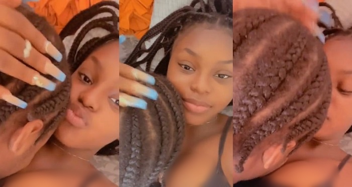 Nigerian lady face heavy backlash after sharing intimate video of herself and her man to wade off “toasters” in her DMs (WATCH)