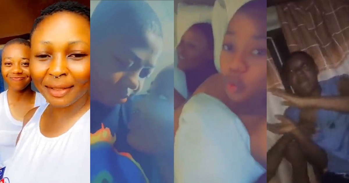 Video captures moment a Nigerian teenage lesbian was beaten mercilessly by her dad and family members for ‘practicing lesbianism’ in Onitsha.